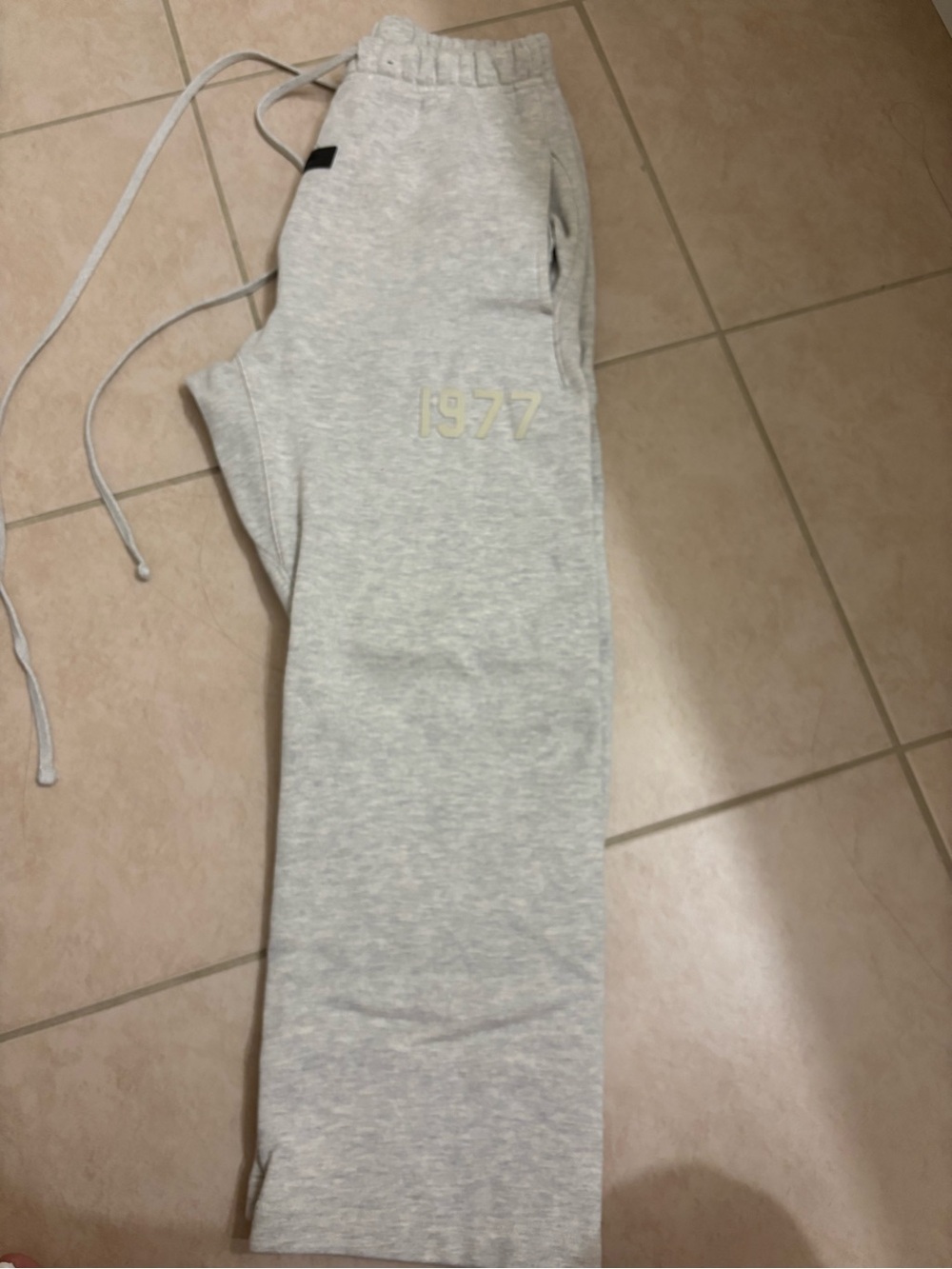Essentials Light Gray Womens Sweatpants with 1977 Logo